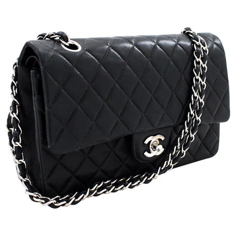 silver and black chanel bag|chanel bag black and silver.